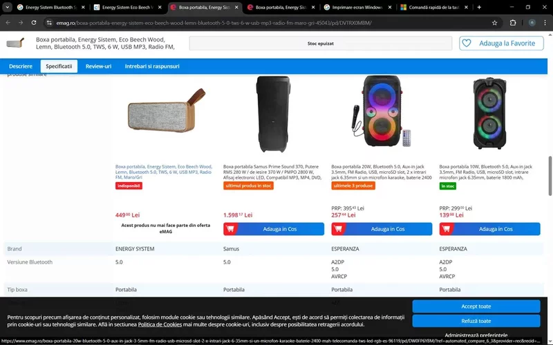 Boxa lemn, Bluetooth 5.0.